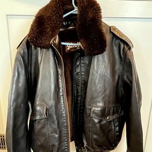 A-2 Naked Cowhide Leather Flight Jacket Size 48